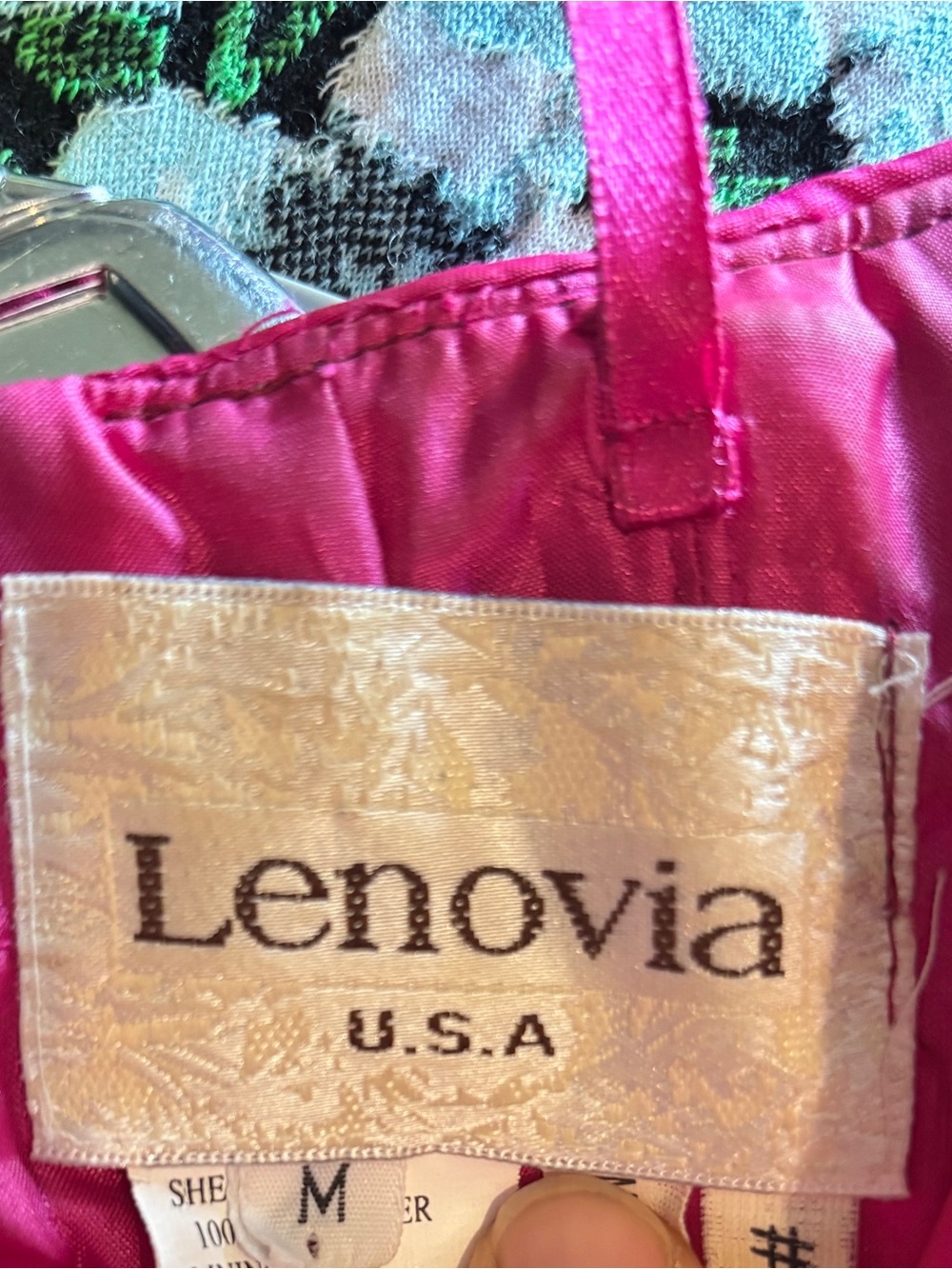 Strapless Rose Applique Cocktail Dress — Hot Pink - Picture 4 of 4